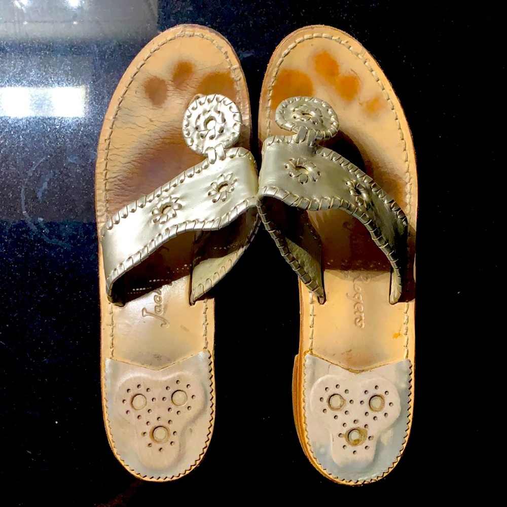 Jack Rogers Sandals Gold Sz 10